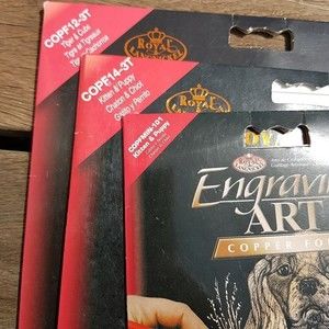 3 Copper Foil Engraving Art Kits Royal Langnickel Kitten & Puppy Tiger & Cubs